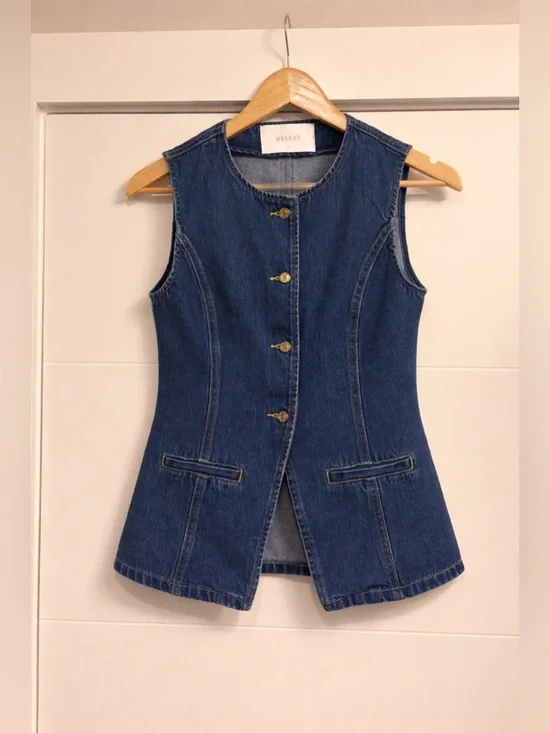 Abel Denim Button Up Top - Dark Blue - Picture 5 of 7